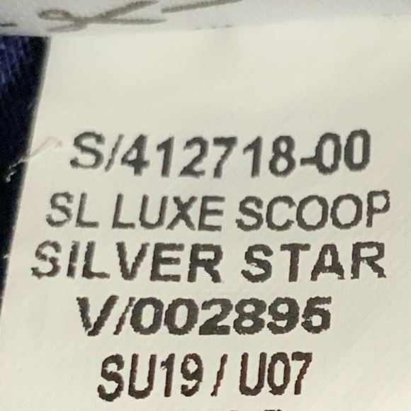 Old Navy Luxe Tank Tunic Top Patriotic Silver Metallic Stars Stretchy Blue SM - Picture 7 of 11